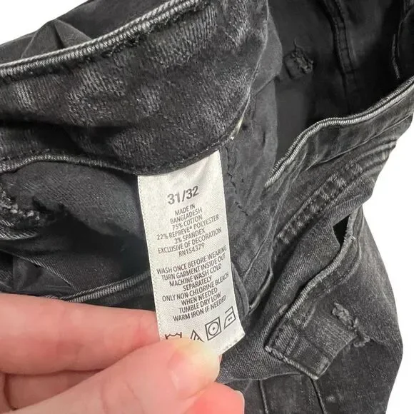 AEROPOSTALE Men’s Athletic Skinny Black Distressed Jeans Size 31/32 - Picture 6 of 9